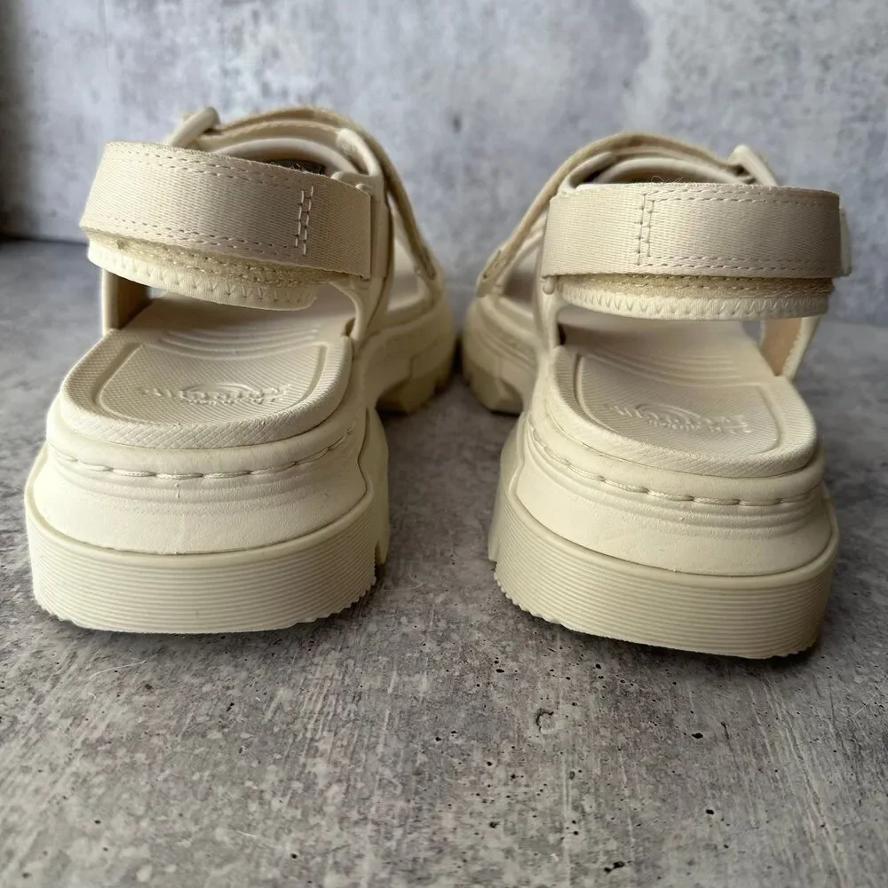 DR. MARTENS FORSTER AJAX LEATHER WEDDING SANDALS EGRET Size Women’s 7 / Men’s 6